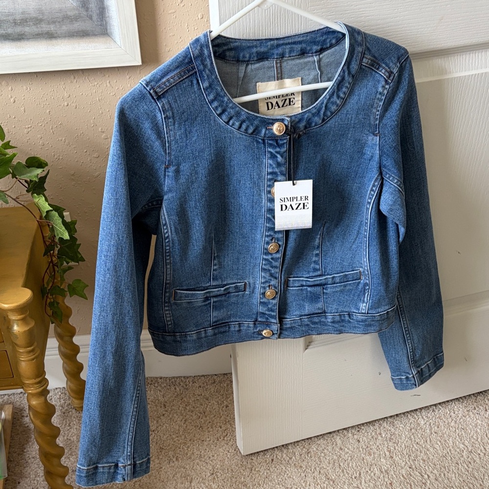 DAZE , Cropped Blue denim Jacket